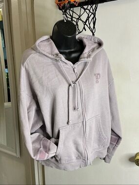 PINK Victoria's Secret Lavender Zip-Up Hoodie with P Patch Size M